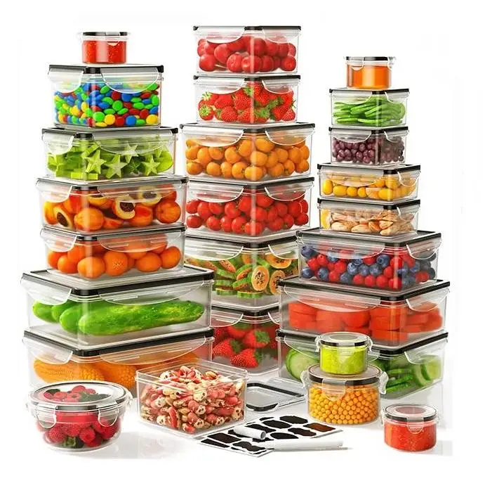 Meal Prep Kitchen - مجموعة حاويات تخزين طعام كبيرة محكمة