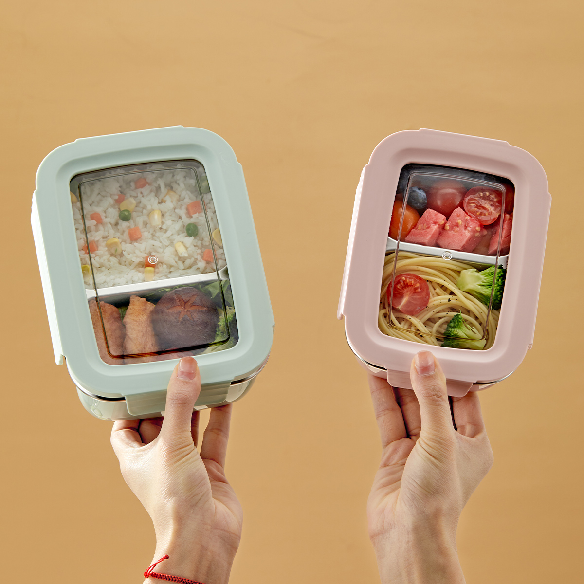 Meal Prep Bowl - الميكروويف 304 الفولاذ المقاوم للصدأ مقصورة